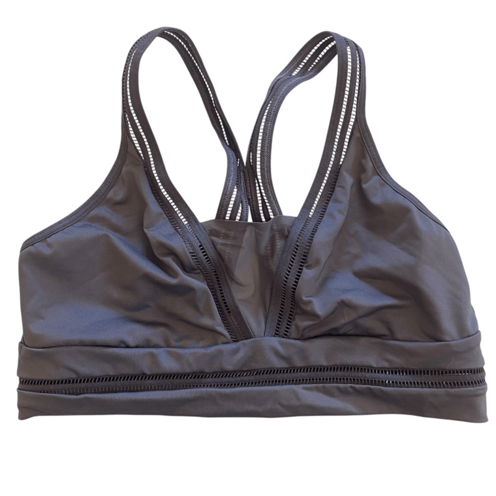 Victoria's Secret Sport Plunge Long Line Sport Bra Purple/Silver Medium